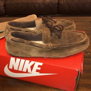 Ugg sheepskin driver slipper tan suede sz 11